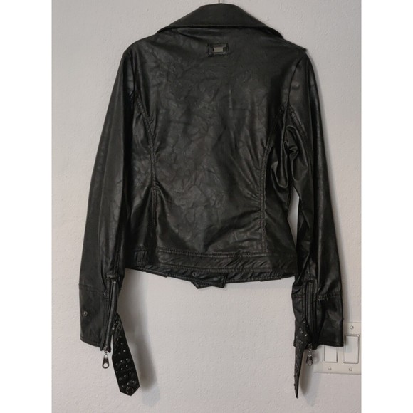 Faux Black Leather‎ Paper Denim & Cloth Stur Jacket Size Small - Picture 7 of 9